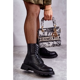 PJ1 Kožne čizme s nitnama crne Palmire crno 1