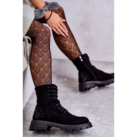 Crne Palmira čizme od brušene kože s nitnama crno 1