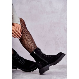 Crne Palmira čizme od brušene kože s nitnama crno 2