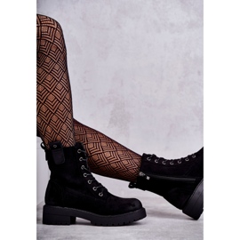 PJ1 Crne Ritta tople čizme od antilopa na vezanje crno 2