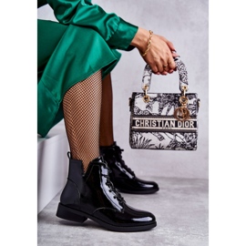 S.Barski Klasične lakirane čizme Ženske Jodhpur čizme Bello crno 2