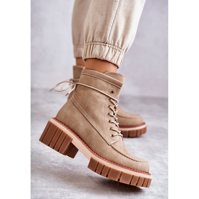 Modne ženske tople čizme bež boje Gerda 1