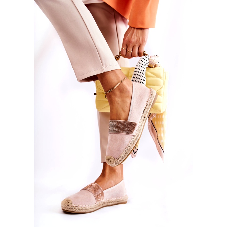 Ženske espadrile s ružičastim kubičnim cirkonima ružičasta 3