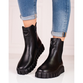 W. Potocki Crne ženske čizme s platformom Potocki crno 2