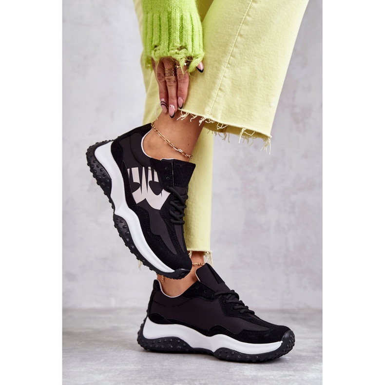 Vinceza Ženske sportske cipele na vezanje crne tolea crna 2