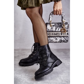 PJ1 Ženske crne tople čizme s rebrastim helijem crno 2