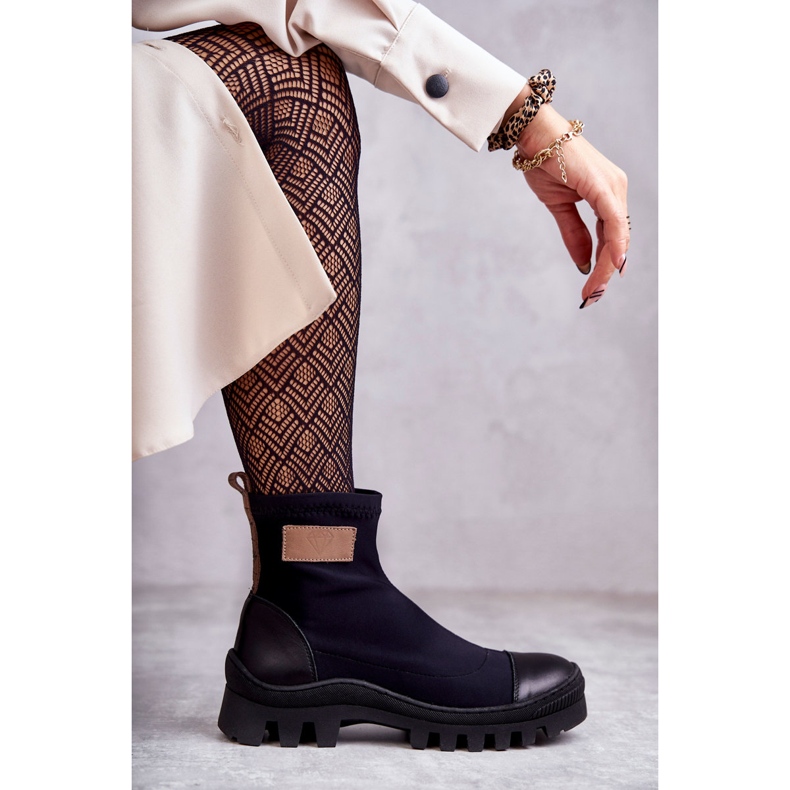 Ženske čizme od tkanine Nicole 2703 Black crna 1