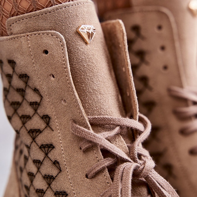 Antilop čizme na vezanje Nicole 2751 Bež 2