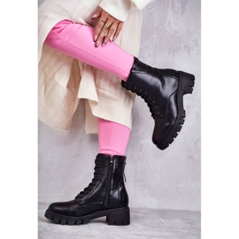 Vinceza Kožne Čizme Na Crni Tonje Zatvarač crno 2