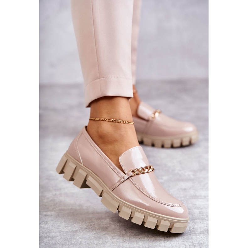 Sergio Leone Lakirane cipele s lancem Beige Anne bež 1