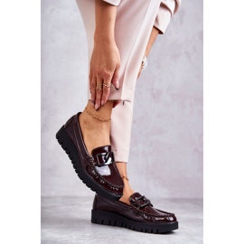 Sergio Leone Lakirane mokasine na bordo Kjersti platformi crvena 2