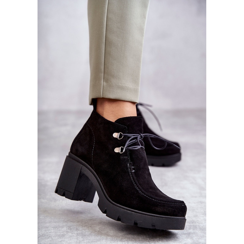 Ženske antilop čizme na vezanje crne Marianne crno 1