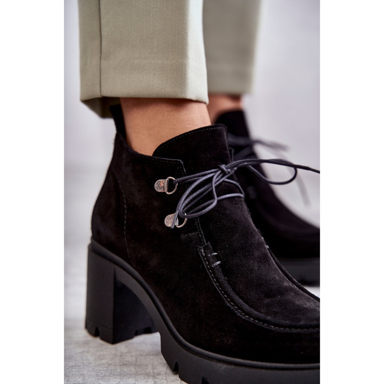 Ženske antilop čizme na vezanje crne Marianne crna 2