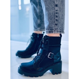 Brooks crne čizme s visokom petom na vezanje crno 1