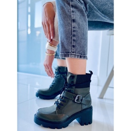 Čizme na vezanje na visoku petu Brooks DK.GREEN zelena 2