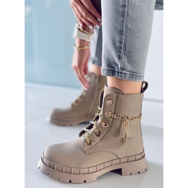 Čizme na vezanje Lohan Apricot bež 1