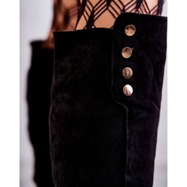 S.Barski Crne Laura tople čizme s ravnom petom od brušene kože crna 2