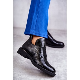 Vinceza Lakirane čizme s izrezima na ravnu petu Crne Eunice crna 1