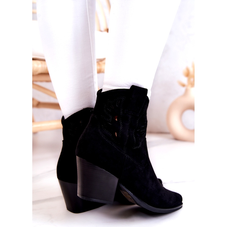 S.Barski Ženske crne kaubojske čizme od antilopa Devon crna 4