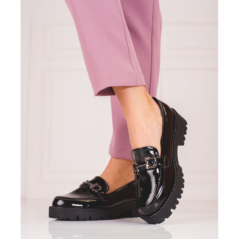 Ženske mokasine na debelom potplatu Shelovet crna 1