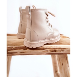 Dječje kožne čizme s patentnim zatvaračem bež Omua 2