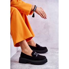 Ženske cipele od brušene kože s crnim ukrasom crna 3