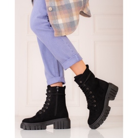 Shelovet ženska radna odjeća od crne antilop kože crno 2