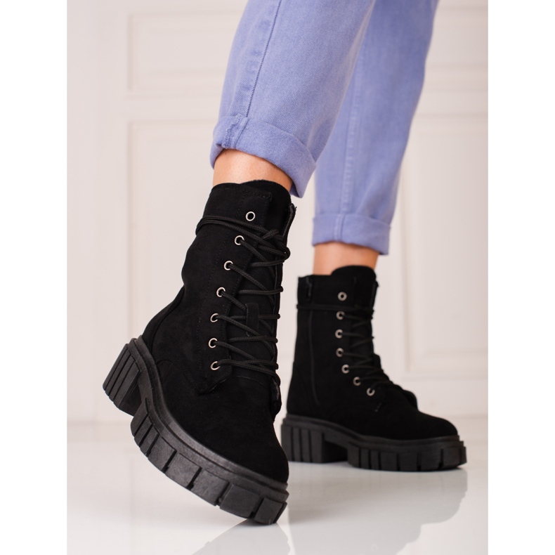 Shelovet ženska radna odjeća od crne antilop kože crno 1