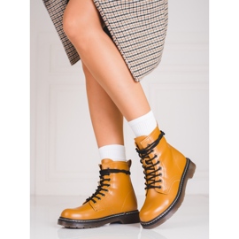 Smeđe ženske čizme Shelovet na vezanje smeđa 1