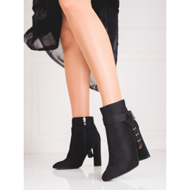 Ženske čizme na stup od ekološke kože Shelovet crno 2