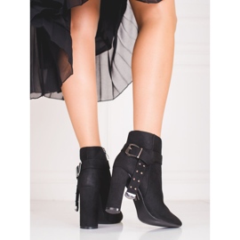 Ženske čizme na stup od ekološke kože Shelovet crno 1