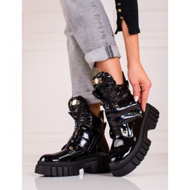 Ženske lakirane čizme na platformi Shelovet crna 1