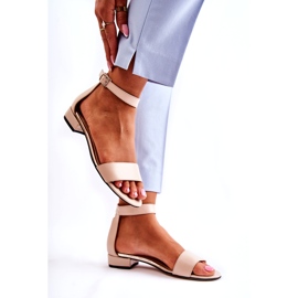 PA2 Ženske kožne sandale bež Shanley 4099 2