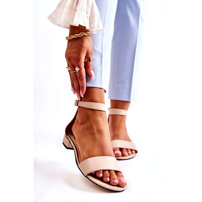 PA2 Ženske kožne sandale bež Shanley 4099 1