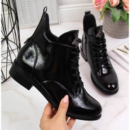 Ženske crne izolirane lakirane crne Filippo čizme crno 2