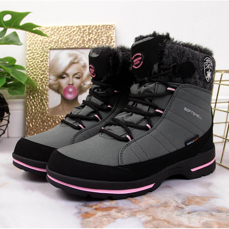 Sive vodootporne čizme za snijeg za djevojčice iz American Cluba siva 2