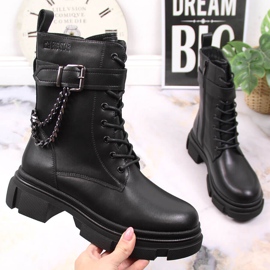 Crne kožne ženske torbe s lancem, grijane crne Big Star KK274486 crno 1