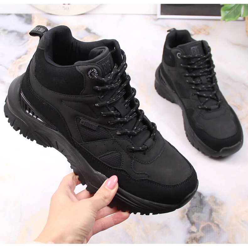 Black Big Star KK274356 sportske ženske crne čizme s platformom crna 1