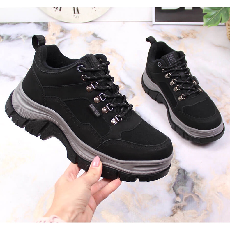 Ženske crne čizme s flisom Big Star KK274364 crna 1