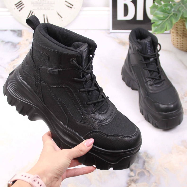 Crne Big Star ženske čizme s platformom KK274371 crno 1