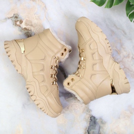 News Ženske čizme za snijeg na platformu s krznom bež NOVOSTI 1