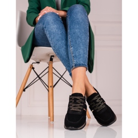 Ženske kožne tenisice na platformi Shelovet crna 1