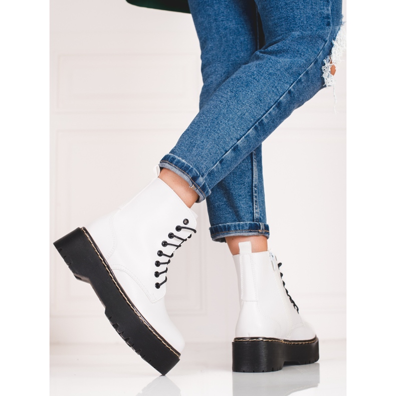 Ženske bijele Shelovet torbe na vezice na platformu bijela 2