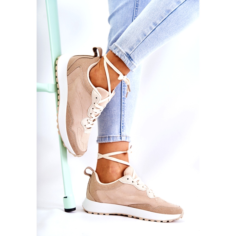 PG1 Ženske sportske cipele od antilopa Bež Nayla 2