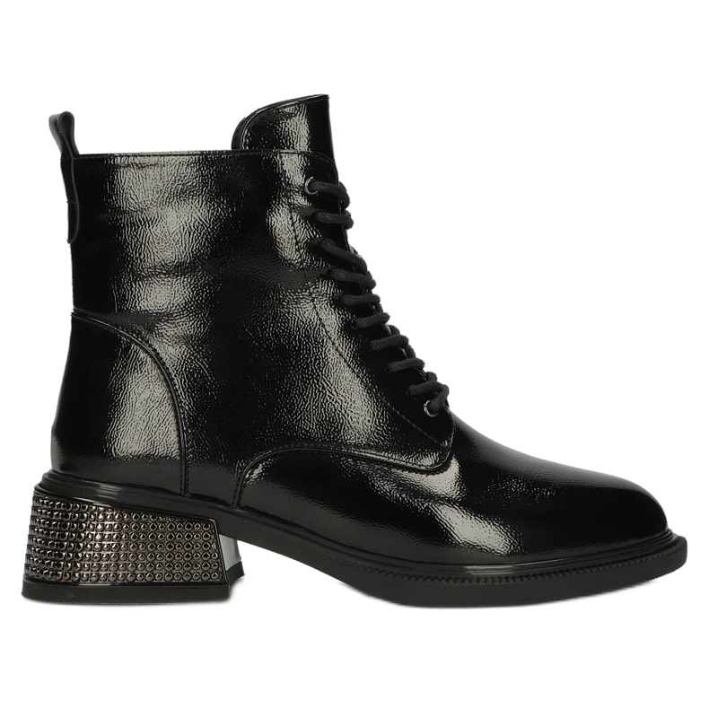 Lakirane izolirane čizme s ukrasnom izoliranom petom Filippo W PAW384 crna 1