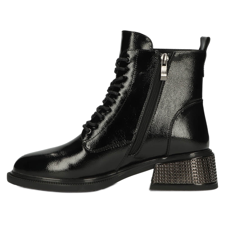 Lakirane izolirane čizme s ukrasnom izoliranom petom Filippo W PAW384 crno 2