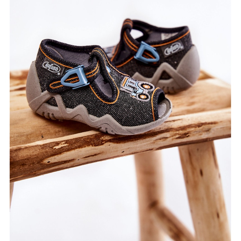 BEFADO S.A. Dječje sandale Papcie Befado Tractor 217P111 tamnosive siva 2