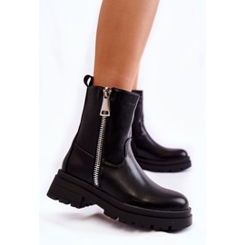 PG1 Ženske crne Jette tople čizme s patentnim zatvaračima crna 1