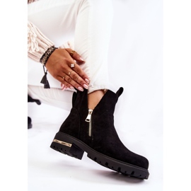 PG1 Crne Klarissa čizme od brušene kože s izrezima crno 1