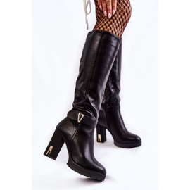 PG1 Klasične crne Kornelli kožne čizme na šipku crna 2